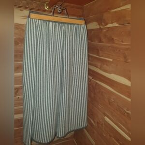 Vintage 80s Striped Grey and White Wool Women's Skirt